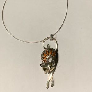 Smithsonian’s Sterling silver kitty cat necklace.